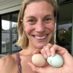 Katee Sackhoff Instagram - Day 2….She’s laying now folks! #easteregger Green Eggs 🥚😱❤️