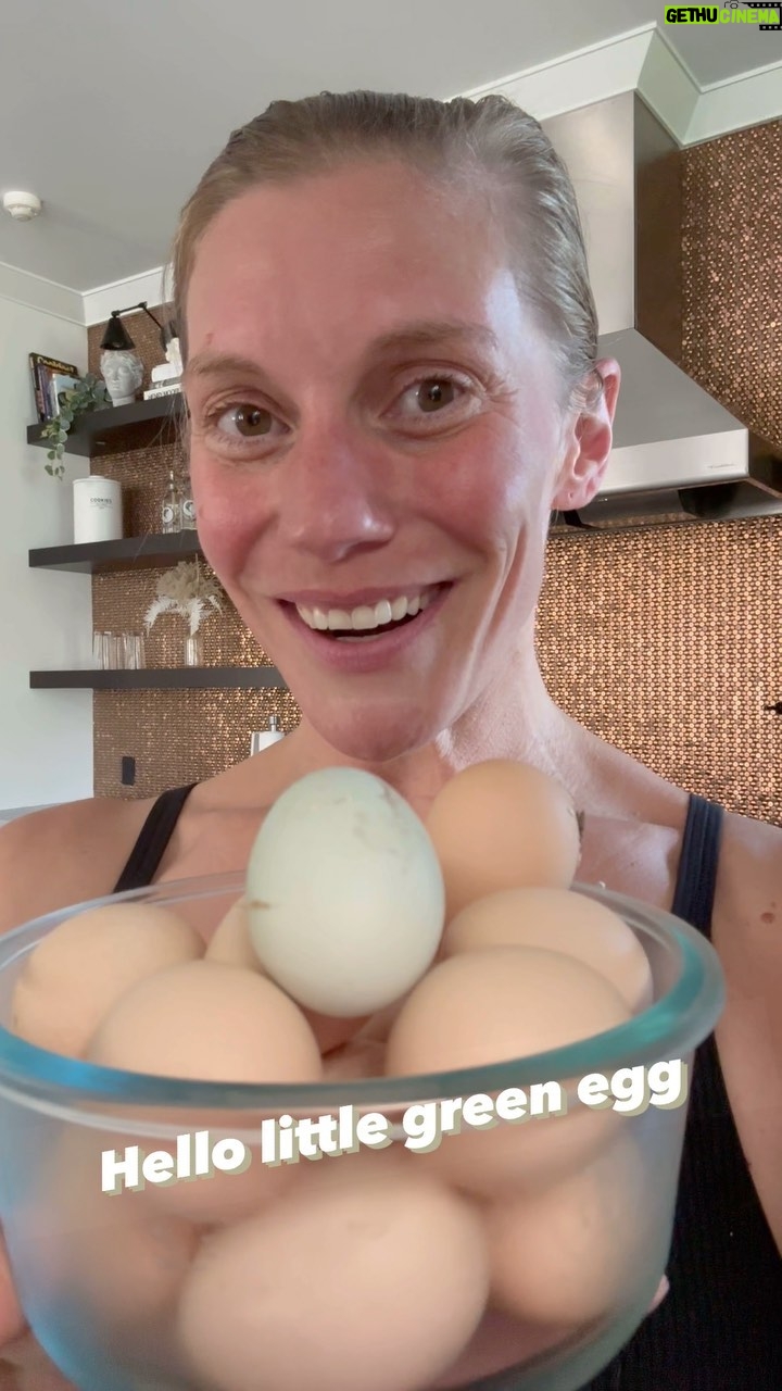 Katee Sackhoff Instagram - My Easter Egger finally laid an egg 🎉🥚 Yay!!!!