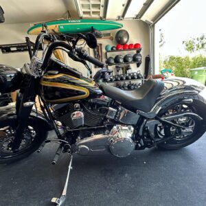 Katee Sackhoff Instagram - ***FOR SALE**** at @bartelsharleydavidson 2008 Custom Fat Boy with extremely low miles! When you have a ton of motorcycles the miles tend to get evenly distributed. I adore this bike but I don’t ride enough. I designed this little baby myself and I still think she’s gorgeous and badass at the same time. 😍
One day I’ll come back to riding more consistently when my daughter is a bit older and I think I’ll get myself a touring bike. But until then this little beauty needs a new owner ❤️ Give Bartels a call if interested  1-310-823-1112
