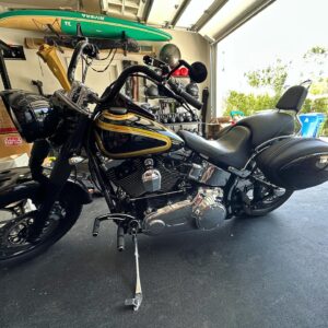 Katee Sackhoff Instagram - ***FOR SALE**** at @bartelsharleydavidson 2008 Custom Fat Boy with extremely low miles! When you have a ton of motorcycles the miles tend to get evenly distributed. I adore this bike but I don’t ride enough. I designed this little baby myself and I still think she’s gorgeous and badass at the same time. 😍
One day I’ll come back to riding more consistently when my daughter is a bit older and I think I’ll get myself a touring bike. But until then this little beauty needs a new owner ❤️ Give Bartels a call if interested  1-310-823-1112