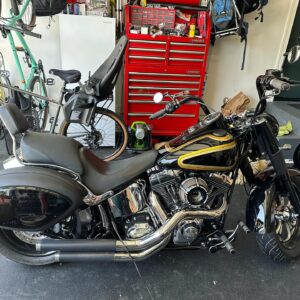 Katee Sackhoff Instagram - ***FOR SALE**** at @bartelsharleydavidson 2008 Custom Fat Boy with extremely low miles! When you have a ton of motorcycles the miles tend to get evenly distributed. I adore this bike but I don’t ride enough. I designed this little baby myself and I still think she’s gorgeous and badass at the same time. 😍
One day I’ll come back to riding more consistently when my daughter is a bit older and I think I’ll get myself a touring bike. But until then this little beauty needs a new owner ❤️ Give Bartels a call if interested  1-310-823-1112