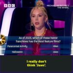 Katherine Ryan Instagram – Answer incorrectly and Michael Myers will find you 🔪😱 #MichaelMcIntyre #TheWheel #iPlayer