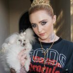 Kathryn Newton Instagram - I love ballet 🩰 @abigailthemovie thank you @giulianocalza @gcdswear and @officialuniversalmonsters for this perfect Dracula dress to celebrate @abigailthemovie The tattoos are Sammy’s from the film and the tiara I’ve had since I was like 8. Getting ready with @bridgetbragerhair and @ginabrookebeauty felt like Halloweennnnn