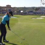 Kathryn Newton Instagram - 155 yds hit a 7 iron ❤️ I would like to do this again. Pls. Thank you @therydercup and thank you to the fans who came out for the #AllStarMatch for making this something I’ll never forget!
