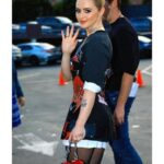 Kathryn Newton Instagram - I love ballet 🩰 @abigailthemovie thank you @giulianocalza @gcdswear and @officialuniversalmonsters for this perfect Dracula dress to celebrate @abigailthemovie The tattoos are Sammy’s from the film and the tiara I’ve had since I was like 8. Getting ready with @bridgetbragerhair and @ginabrookebeauty felt like Halloweennnnn