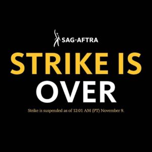 Katie Cassidy Instagram - THE END🖤 We did it!! Thank you to all of the brilliant and talented humans for your dedication and non-stop commitment throughout the strike. We achieved our goal. We are #SAGAFTRASTRONG @sagaftra