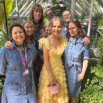 Katie Piper Instagram - Chelsea Flower Show 🌼🪴 Yesterday I supported a unique social enterprise @the_rhs, The Glasshouse. @theglasshousebotanics gives women in prison second chances by teaching them how to care for houseplants, so on release they have better employment opportunities making them more employable and less likely to reoffend.  I got to meet some of the women today and hear their stories of survival and reinvention. They have not only turned their own lives around but are mentoring other women to do the same. This is a fantastic scheme that truly works and I felt so hopefully and happy for all of the women involved 💛 Shout out to @malverngardenbuildings for sponsoring this initiative and believing in all of those involved 🙌 Hair @mauriceflynn Make up @toby_salvietto Styling @harrietnicolsonstylist Dress: @needleandthreadlondon Shoes: @malonesouliers Bag: @marni via @coggles Earrings: @needleandthreadlondon X @sorujewellery collab Sunglasses : @robertlaroche
