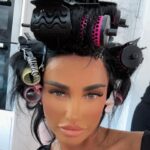 Katie Price Instagram – Im wearing these rollers to the airport and I don’t care running late 🥳