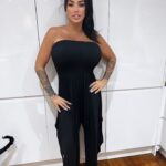 Katie Price Instagram - Happy Katie is the best Katie 🥰🩷 jumpsuit from @jyyldn xx ad