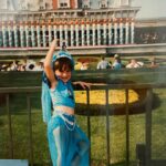 Katie Stevens Instagram - Further proof that hosting the Disney Fairytale Weddings Fashion Show was an absolute dream! 4 year old Katie wouldn’t believe it if I told her! (This was me in Disney for the 25th Anniversary of @waltdisneyworld, felt very full circle being there for the 50th! Also, slaying my best Jasmine poses)