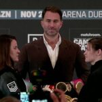 Katie Taylor Instagram - FACE OFF 👀 @chancam91 vs @katie_t86 The Rematch 🔥 👑 Undisputed 140lbs Championship 📍 @3arenadublin 🗓 November 25 👊 Live on @DAZNBoxing #CameronTaylor2