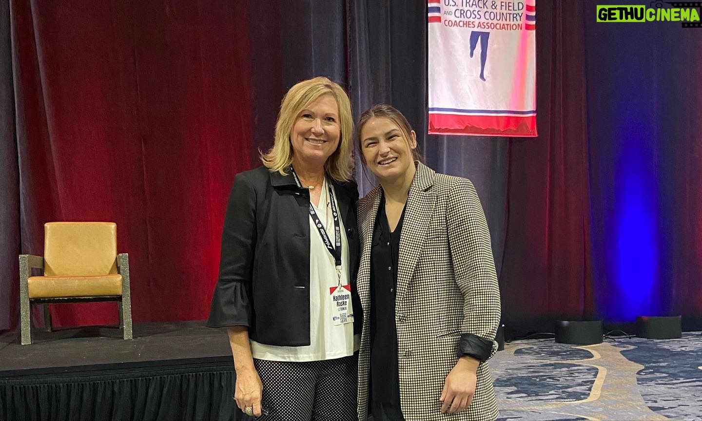 Katie Taylor Instagram - What a pleasure it was to speak to hundreds of female @ustfccca coaches at Denver this week. Our sports are different, but our mindsets are the same. Whether lacing up your spikes or lacing up the gloves, there are no shortcuts to success.