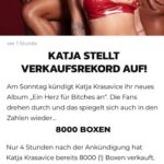 Katja Krasavice Instagram - EIN ❤️ FÜR BITCHES ❤️‍🔥👩🏼‍❤️‍👩🏼 UNGLAUBLICH was in den ersten 48 Stunden passiert ist!!! Wir haben alle meine 3 vorherigen Alben getoppt 🫣 8.000 EIN ❤️ FÜR BITCHES BOXEN IN DEN ERSTEN 4H SCHON VORBESTELLT! ❤️‍🔥 Ich kann's kaum abwarten wie ihr ausrasten werdet wenn ihr die Box seht!!! 😍 Sichert euch eure streng Limitiere Box - nur solange der Vorrat reicht 🫶🏻