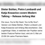Katja Krasavice Instagram - @katjakrasavice x @dieterbohlen x @pietrolombardi - YOU’RE MY HEART YOU’RE MY SOUL 💘➡️ 5.5. 23:59 ⬅️💘 Danke für mehrere Millionen Klicks nach einem Tag auf die Hörprobe und die unglaubliche Resonanz 🫣🫶🏽 Macht weiter Tiktoks zum Sound wir Posten und Duetten die besten 🔥