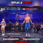 Katrin Tanja Davidsdottir Instagram - What a race between two Dottirs! 🇮🇸 In an live Open announcement rematch, @katrintanja and @sarasigmunds flew through reps of 65-lb thrusters and double-unders in Open Workout #17point1. Although Davidsdottir led through most of the 10 rounds, Sigmundsdottir came back in the final one, forcing Davidsdottir to push the pace. The 2024 CrossFit Open starts Feb. 29! Sign up today. Link in bio. #CrossFit #CrossFitOpen #Fitness #Sports