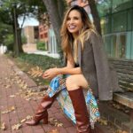 Katrina Law Instagram - Autumn in Philly Styled by @highheelprncess Dress by @lelarose Jacket by @aninebingofficial Boots by @paristexas Jewelry by @8otherreasons Photography by @keithandreen
