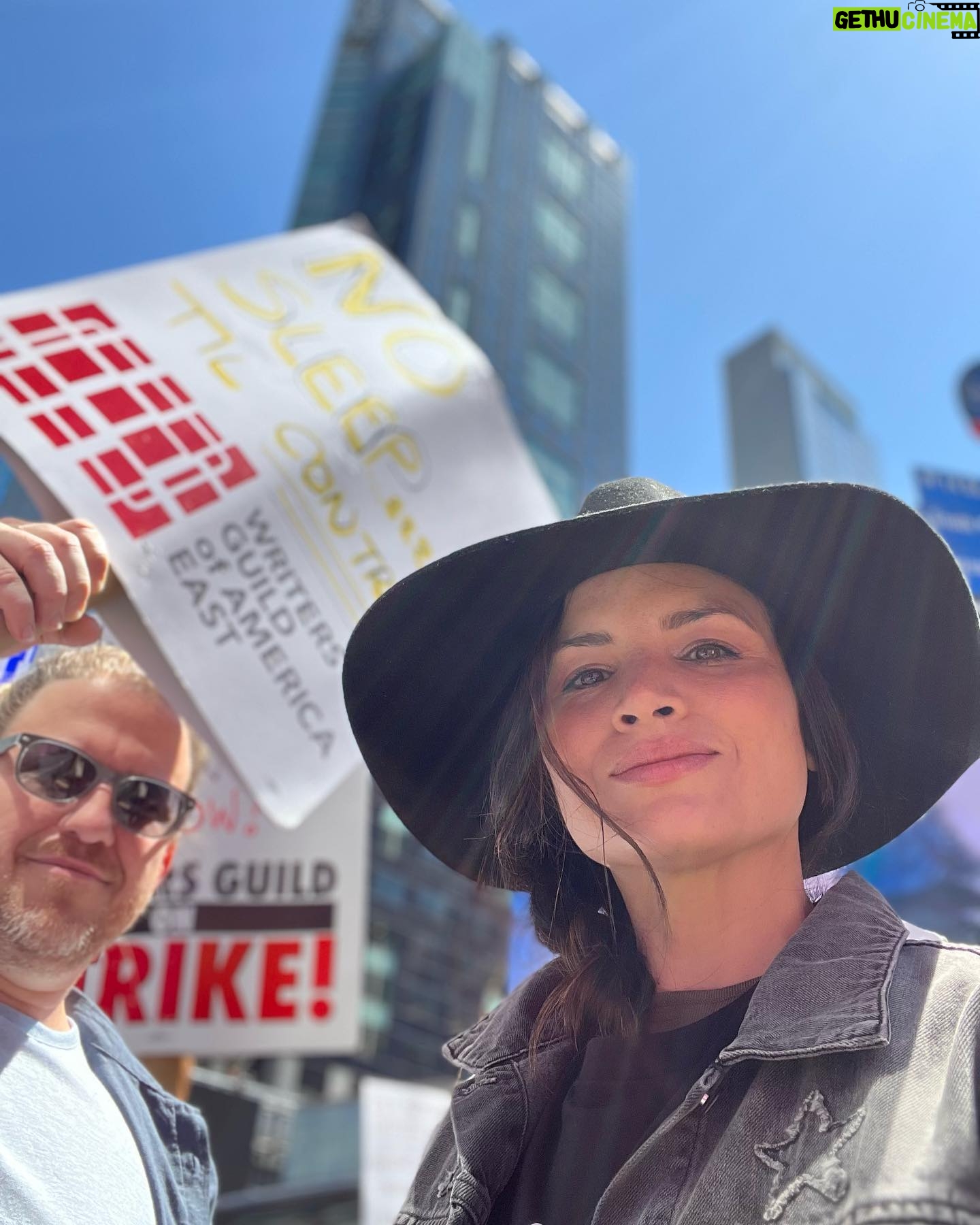 Katrina Law Instagram - A little East Coast support for @wgawest @wgaeast @sagaftra #wgastrong #wgastrike #nyc WE NEED OUR WRITERS BACK ASAP, PLEASE!!!