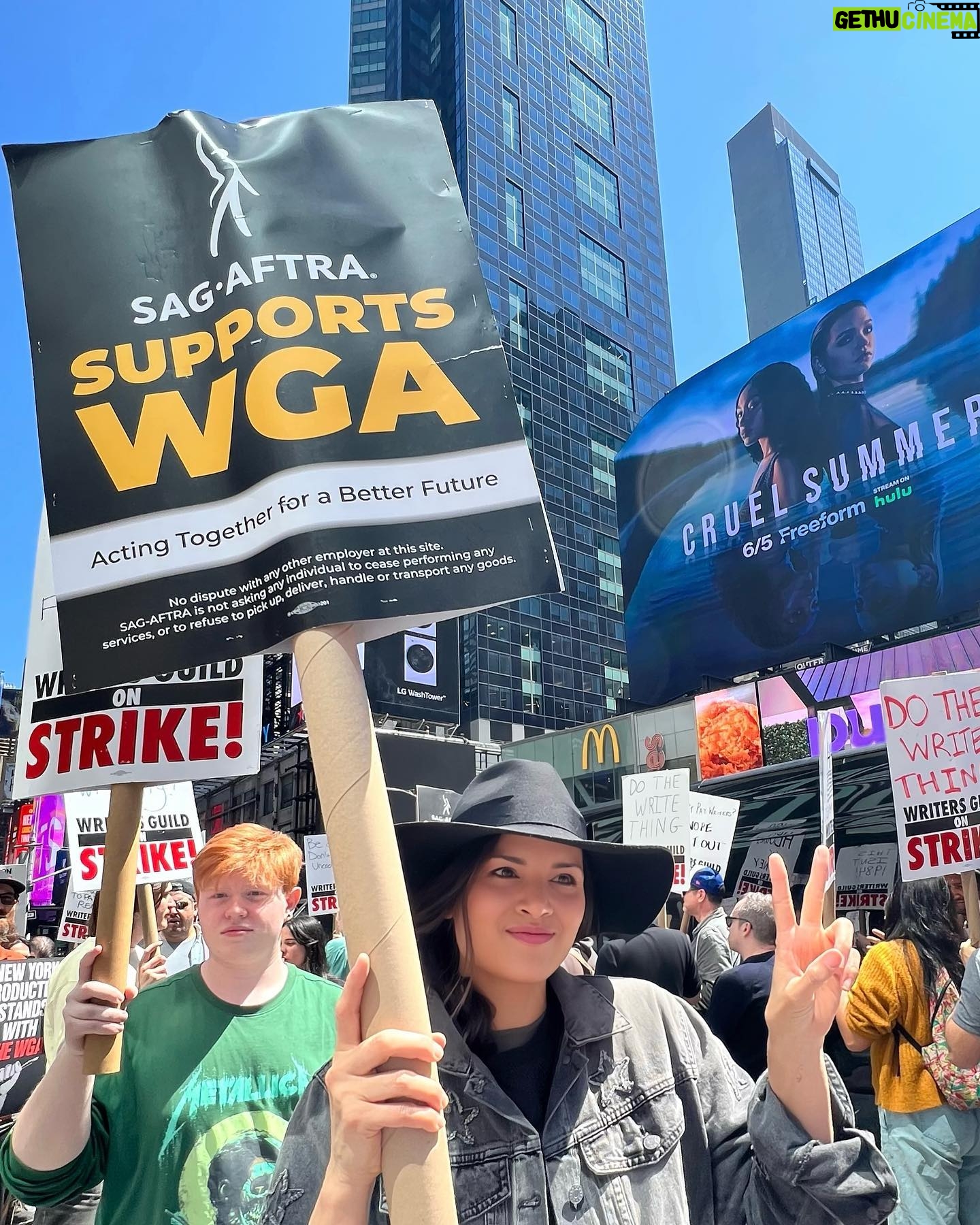 Katrina Law Instagram - A little East Coast support for @wgawest @wgaeast @sagaftra #wgastrong #wgastrike #nyc WE NEED OUR WRITERS BACK ASAP, PLEASE!!!