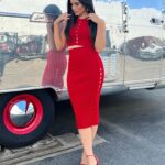 Katrina Law Instagram - 💋 Styled @highheelprncess Makeup @makeupbrush_ Clothes @rvng.couture @rvnnyc Shoes @stuartweitzman Jewelry @jenniferfisherjewelry