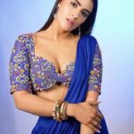 Kavya Thapar Instagram - No blues here baby ☑️ Shot by : @tdf.thedreamfilmer @tdf.studioz Editing : @damnsourabh Wearing : @anupellakuruofficial Jewellery : @houseofqc Style by : @stylevyannapurna Team : @i.deekshasetti Hair : @jayaram_dasarla Makeup : @iramakeupstudios
