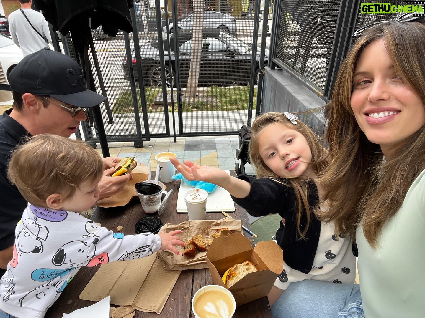 Kayla Ewell Instagram - The boys are eating. The girls are smiling. Looks like we each got a mini me. 😊