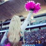 Kaylyn Slevin Instagram - Nothing like it! 🏈📣 #sundaynightfootball #boltup #breastcancerawareness @chargers @thechargergirls