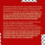 Kehlani Instagram - 🇵🇸 ARTISTS AGAINST APARTHEID! 🇵🇸  🎨 As artists and cultural producers, our work has the power to shape public opinion. Today, as the media wages a war against truth and strips this conflict of its historical context, we have a unique responsibility to use our voice and artistic practices to say NO MORE! Now is the time to protest apartheid and amplify the just cause of the Palestinian people and their resistance against 75 years of occupation. ✊🏽 Artists and cultural workers, join us in standing firmly on the side of the oppressed. We say DOWN WITH OCCUPATION, UP WITH LIBERATION! ✍️ Sign on: peoplesforum.org/againstapartheid