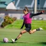 Kelley O'Hara Instagram - locked in for playoffs 🦇 shout out to @kttape for always giving me the support I need!