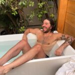 Kelli Berglund Instagram – thank you for having us @denmotherwellness 🌿 pure bliss is fighting for your life in an ice bath together