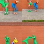 Kelli Erdmann Instagram - Here’s how we made it! 😂😝 #behindthescenes #bts #greenman #vfx #happykelli