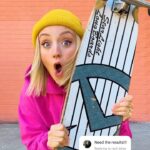 Kelli Erdmann Instagram - I can’t believe I landed it!! 😱😂 #results #happykelli #skateboard #heelflip