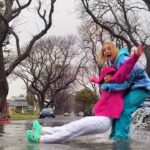Kelli Erdmann Instagram - Sorry for dropping you @kausha_campbell 😝 dc: @tristanc.8900 #dance #igottafeeling #rain #happykelli #kaushacampbell #puddle