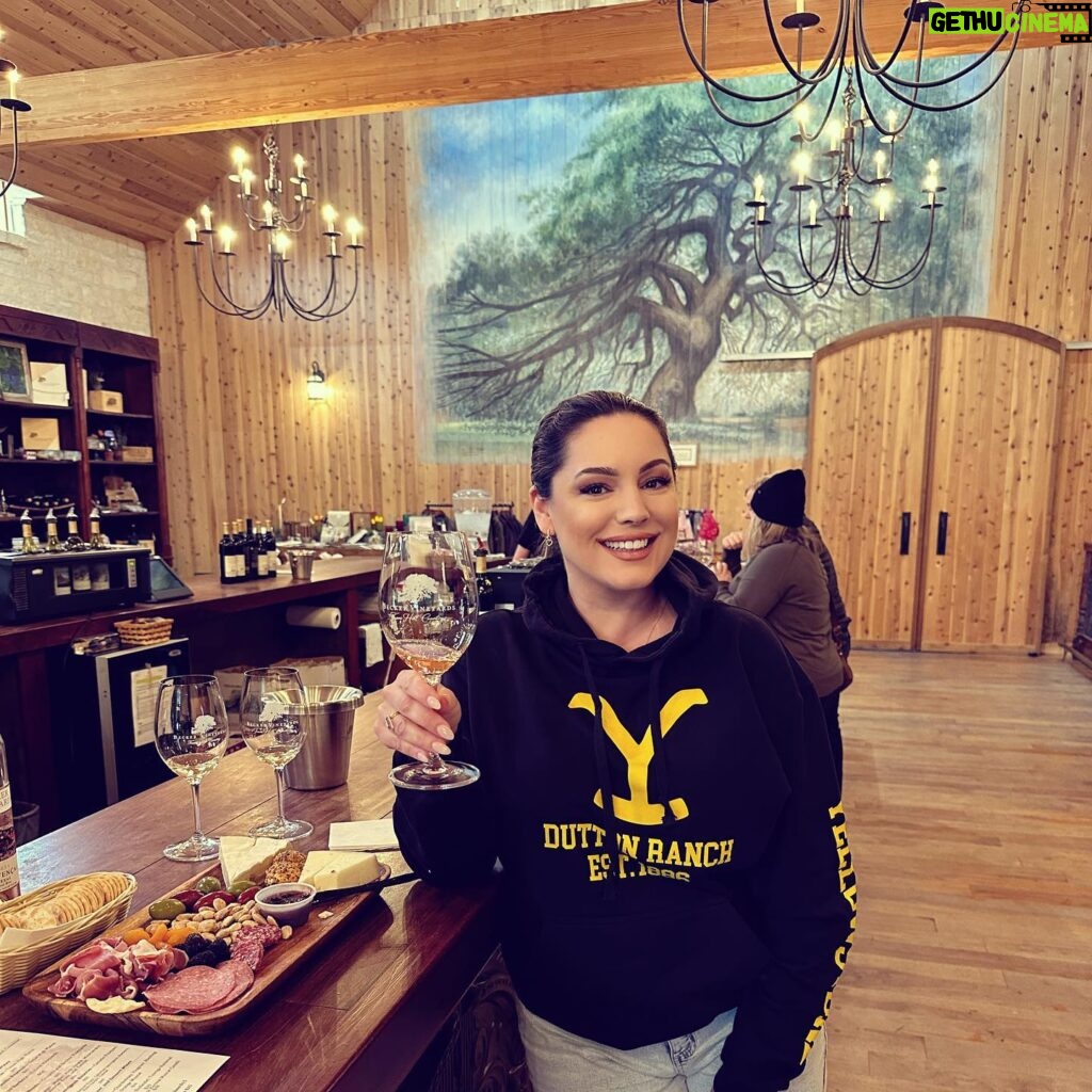 Kelly Brook Instagram - Road Trip through Texas Wine Country stopping off at @beckervineyards for a tasting of some of the best wines Texas has to offer!! @traveltex @visitfredtx #Texastodo #LetsTexas 🤠📍⭐️🇺🇸🍷