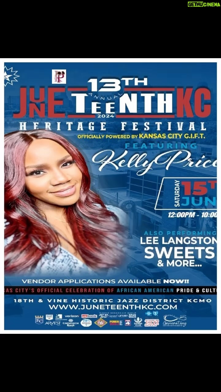 Kelly Price Instagram - Kansas City MO!! I will be performing live in concert on Saturday, June 15th at The 13th Annual Juneteenth KC Heritage Festival at the 18th and Vine Historic Jazz District! It’s a family affair so bring the WHOLE family. See You Then!