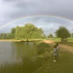 Kelly Reilly Instagram - Feeding the ducks and this rainbow looked like it reached over the whole of London