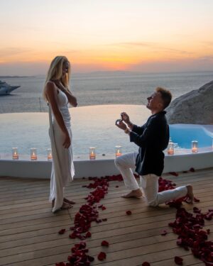 Kelsey Owens Instagram - WE’RE ENGAGED BABY!!!💍🤍

It’s crazy that a day I’ve dreamt about since I was a little girl has arrived. I think the younger me would be so happy to know she has a man who takes care of her, puts a smile on her face, and loves her like no one ever has before. 

Max…since the day I met you, you’ve never failed to surprise me and this day was NO different. You make my life like a fairytale so I truly thought this was just another night together shooting photos in a gorgeous location. Little did I know you were about to change my life forever.

The idea of us starting a family, having a lifetime of adventures, and getting to laugh with you every single day till the day I die brings happy tears to my eyes. I feel like the absolute luckiest girl in the world to be your fiancé and future wifey ♥️

Thank you so much @kieferjewelers for helping Max pick out my dream ring, I can’t stop looking at it 🥹

📍@cavotagoomykonos
📷 @jeremyaustiin