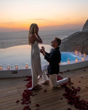 Kelsey Owens Instagram - WE’RE ENGAGED BABY!!!💍🤍

It’s crazy that a day I’ve dreamt about since I was a little girl has arrived. I think the younger me would be so happy to know she has a man who takes care of her, puts a smile on her face, and loves her like no one ever has before. 

Max…since the day I met you, you’ve never failed to surprise me and this day was NO different. You make my life like a fairytale so I truly thought this was just another night together shooting photos in a gorgeous location. Little did I know you were about to change my life forever.

The idea of us starting a family, having a lifetime of adventures, and getting to laugh with you every single day till the day I die brings happy tears to my eyes. I feel like the absolute luckiest girl in the world to be your fiancé and future wifey ♥️

Thank you so much @kieferjewelers for helping Max pick out my dream ring, I can’t stop looking at it 🥹

📍@cavotagoomykonos
📷 @jeremyaustiin