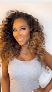 Kenya Moore Instagram - Upgraded my color to blonde today… should I keep it?