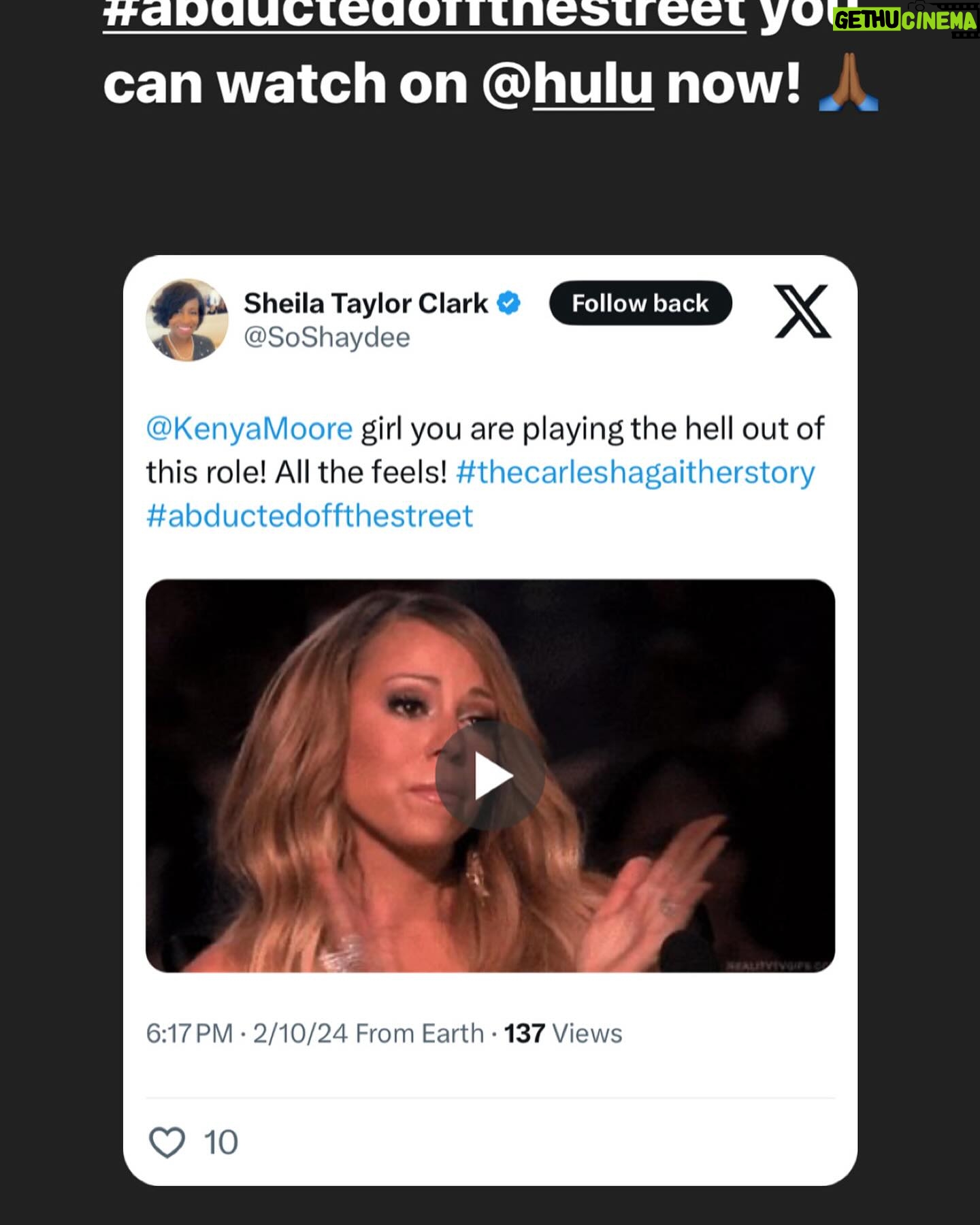 Kenya Moore Instagram - What a successful premiere! Thank you for tuning in yesterday to @lifetimetv and trending on X If you missed the premier check out @hulu now to watch! Photo dump #1 #abductedoffthestreet the #carleshagaitherstory Did you enjoy the movie?