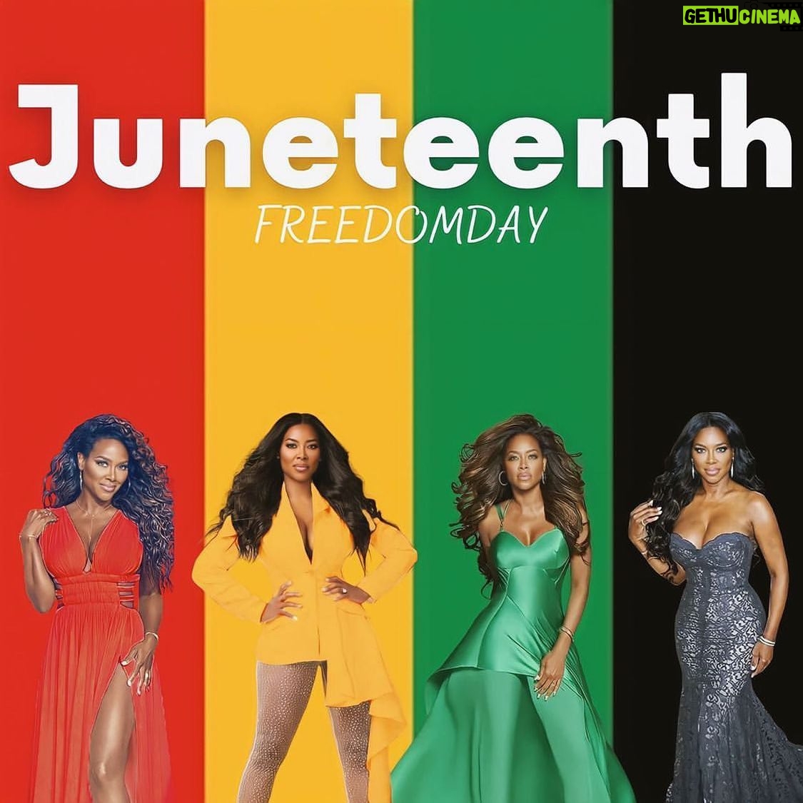 Kenya Moore Instagram - Happy #Juneteenth! Fact: The date, June 19, 1865, refers to the day when enslaved African Americans learned of their emancipation. The star represents Texas, the Lone Star State, as well as the freedom of African Americans in all 50 states. #freedomday