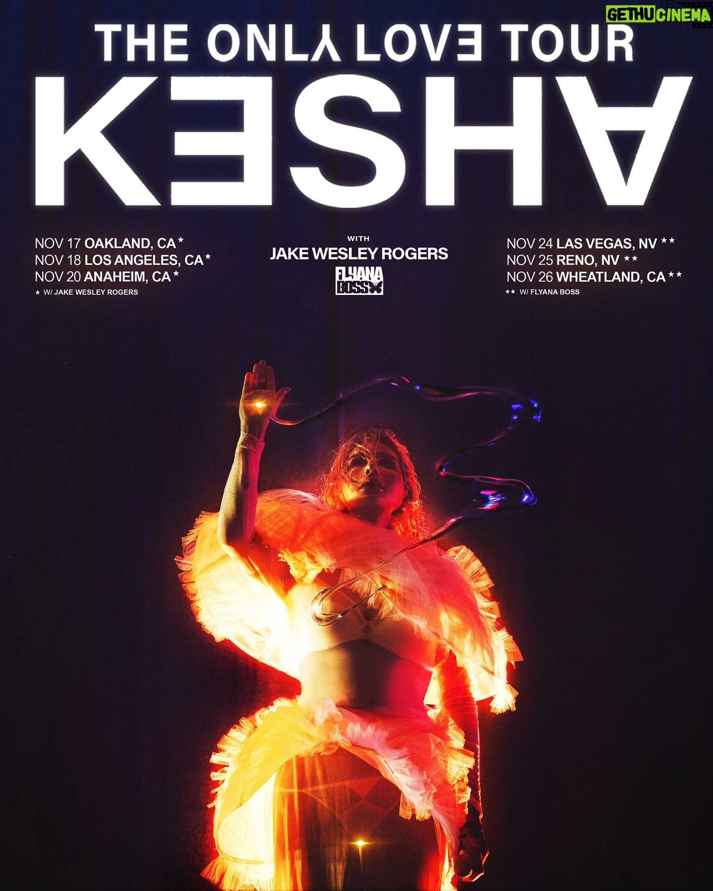Kesha Instagram - HELLO.. CHRIST? @flyanaboss IS OPENING FOR MY LAST THREE SHOWS OF THE #ONLYLOVETOUR. Excited to share the stage with you babes. Limited tix avl, don't wait ⚔️⚔️