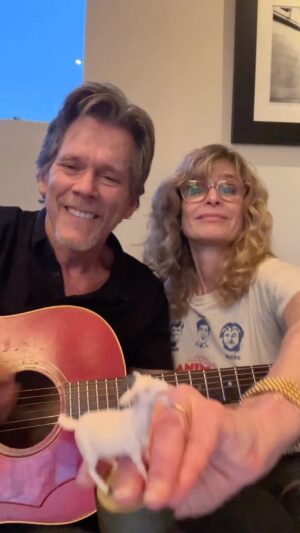 Kevin Bacon Instagram - I usually try to buy @kyrasedgwickofficial the flowers, but looks like she’s got that covered. Thanks @mileycyrus 💐 #GoatSongs
And thanks @angiealaska for the screaming goat. #GoatSongs