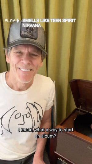 Kevin Bacon Instagram - Where were you the first time you heard Smells Like Teen Spirit?! This week on #MondayBlues we’re diving (pun intended) into this classic #Nirvana record, Nevermind. We’re spinning:

Come As You Are
Polly
Smells Like Teen Spirit

Take a listen in my stories!