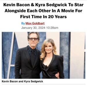 Kevin Bacon Instagram - Once in 2004 and again 20 years later. 
Maybe we’ll join forces again in 2044…🤷🏼‍♀️
So excited for this moving, yet touching script to come to life! And an absolute honor to work with this stellar cast.