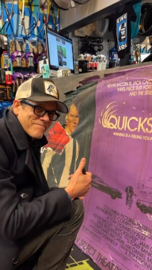 Kevin Bacon Instagram - My search for the Quicksilver subway poster has ended. Thanks to @shawn182 and @kingkogbrooklyn!!!