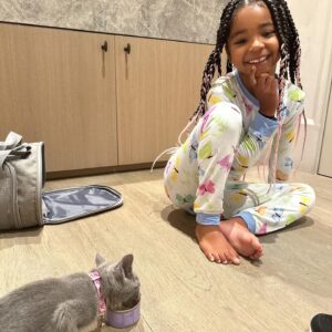 Khloé Kardashian Instagram - Welcome to the family Baby Kitty 🐈‍⬛ 

All True wanted for her six birthday was another kitty. She is such a great kitty mommy to Grey Kitty. I know she will be just as wonderful to Baby Kitty. 
Never in a million years did I think I would have one cat let alone two. But here we are and I love them. I love how much my kids love them as well. But this is my maximum for cats. Two is enough. 

Anyways, welcome Baby Kitty to the family. I’m sure Grey Kitty will be so happy to have a friend