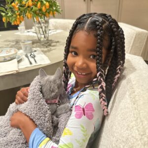 Khloé Kardashian Instagram - Welcome to the family Baby Kitty 🐈‍⬛ 

All True wanted for her six birthday was another kitty. She is such a great kitty mommy to Grey Kitty. I know she will be just as wonderful to Baby Kitty. 
Never in a million years did I think I would have one cat let alone two. But here we are and I love them. I love how much my kids love them as well. But this is my maximum for cats. Two is enough. 

Anyways, welcome Baby Kitty to the family. I’m sure Grey Kitty will be so happy to have a friend