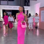 Khosi Ngema Instagram - pretty in pink at the House of Idôle 💋 Thank you @lancomeofficial x @superbalist for a delicious evening! Outfit - @superbalist #jointheidoles #lancômeafrica