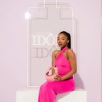 Khosi Ngema Instagram - pretty in pink at the House of Idôle 💋 Thank you @lancomeofficial x @superbalist for a delicious evening! Outfit - @superbalist #jointheidoles #lancômeafrica