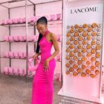 Khosi Ngema Instagram - pretty in pink at the House of Idôle 💋 Thank you @lancomeofficial x @superbalist for a delicious evening! Outfit - @superbalist #jointheidoles #lancômeafrica